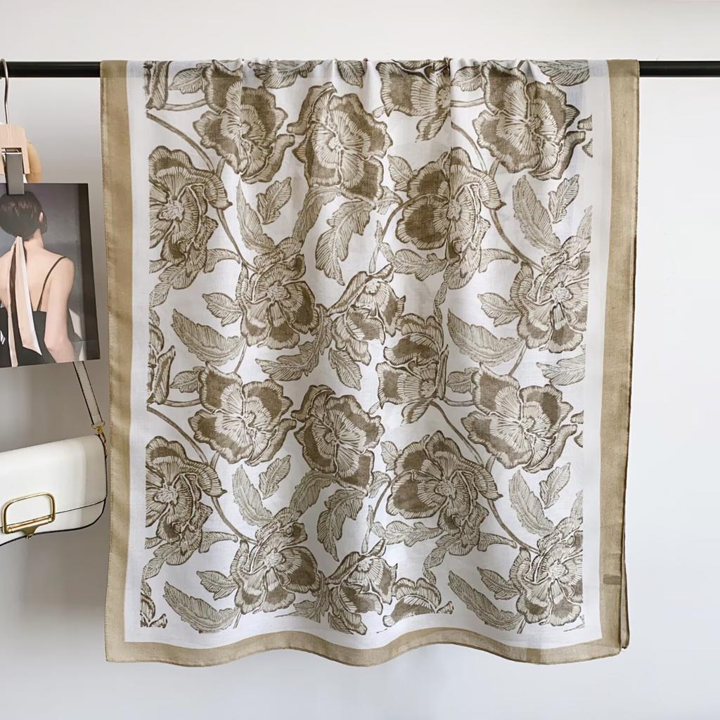 New women's long scarf, scarf, shawl, breathable printing, thin style, travel office air conditioner, cape, gift for mother