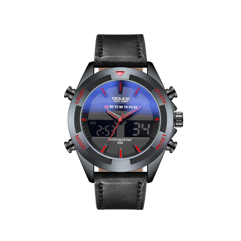 Men'S Watch Multifunctional Waterproof Quartz Electronic Watch Outdoor Sports Calendar Business Dual Calendar Large Dial