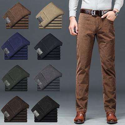 8-Color Spring And Autumn Men'S Elastic Casual Trend Versatile Casual Pants Straight Tube Corduroy Business Pants
