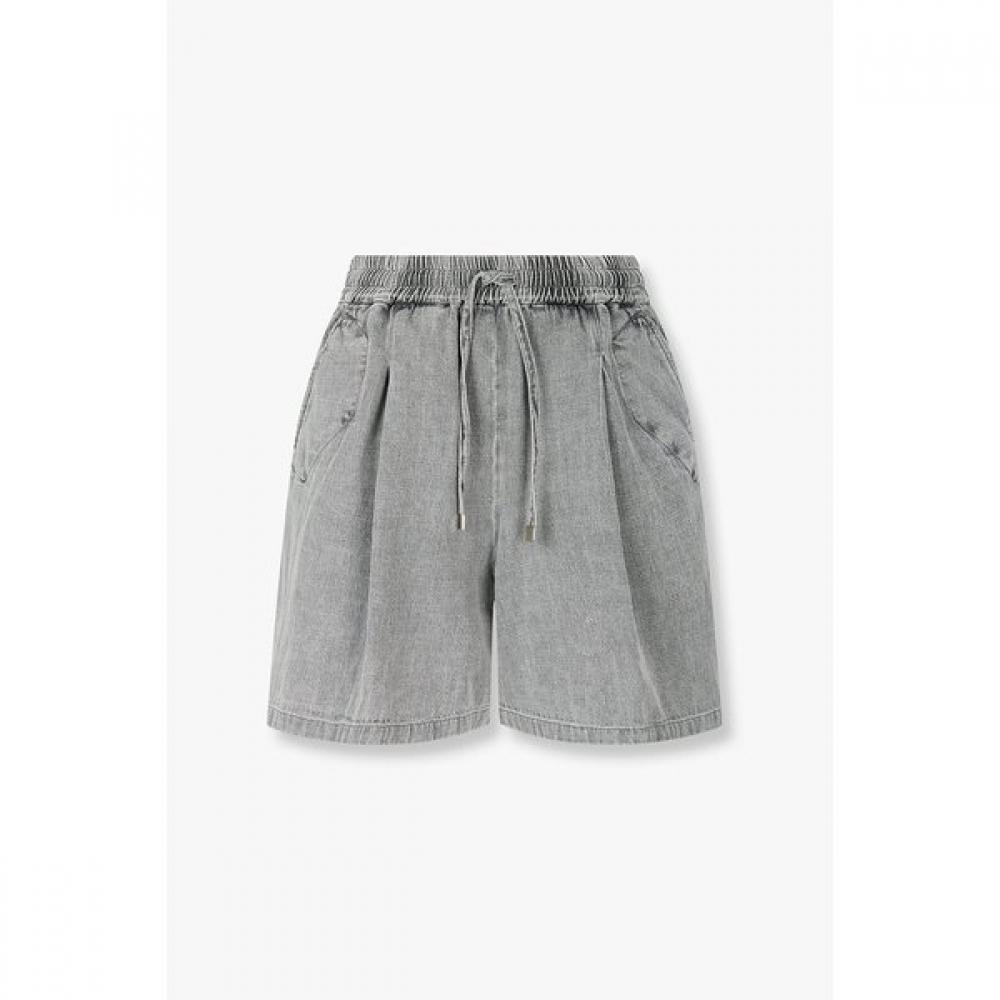 Vov Pintuck String Banding Denim Shorts  7156255009 