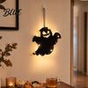 Halloween Decorations Pumpkin Hanging Decor Non-Woven Ghost Ornament with Light String Spooky Decor Reusable Door Wall for Party Scene Trick