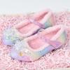 Rainbow Princess Winter Soft Sole Crystal Shoes for Girls - Velvet-Lined Leather
