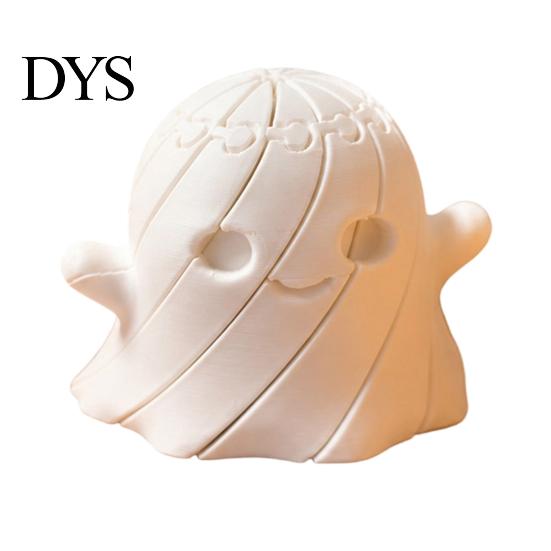 Cute Ghost Figurine 3D Printed Fidget Toy, Flexible Slippery Sensory Toy for Kids Adults, Tactile Play Stress Relief Halloween Desk Decoration
