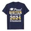 Proud Mom of A Class of 2024 Graduate Mother Senior Family T-Shirt Funny Dad Aunt Uncle Grandma Grandpa Sister Brother Tee Tops