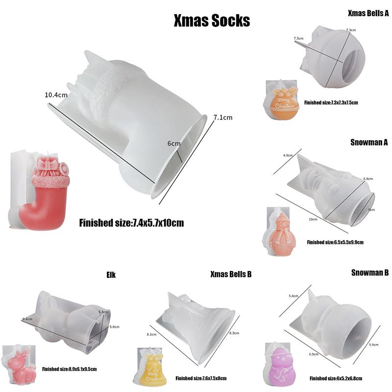 DIY Weihnachten Glocke Hirsch Strumpf Silikon Form Harz Casting Decor Anhänger Form