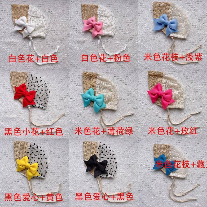 

Thin, children s bow court style solid color hat, newborn visor, baby hat average size