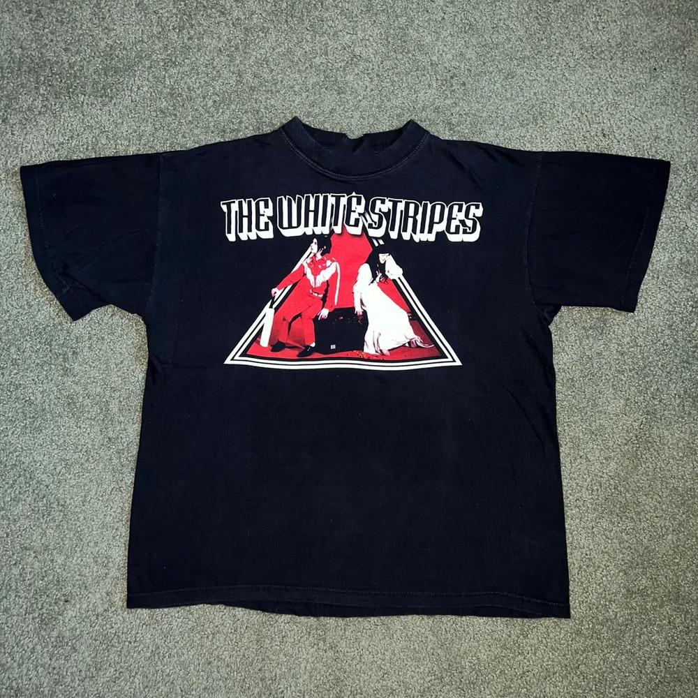 Группа The White Stripes Подарок для фанатов Унисекс черная футболка Все размеры Унисекс футболка L