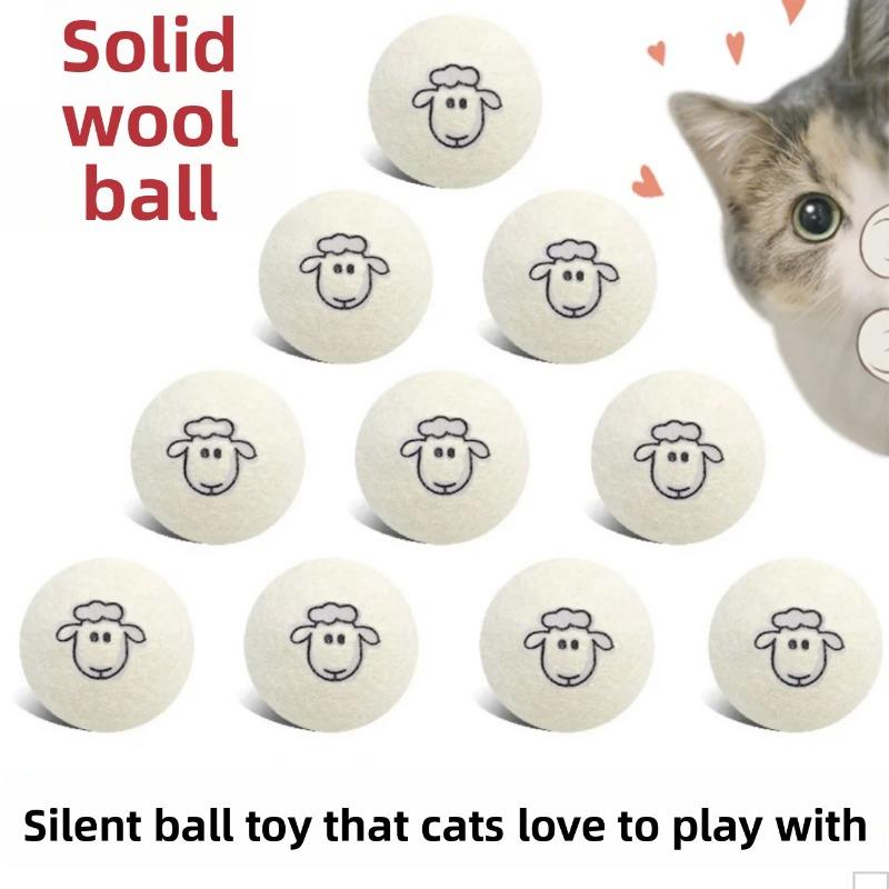 Pet Silent Cat Wool Balls, Cat Toys, Self-entertainment Balls, Cat Balls, Plush Balls, Animal Fur Cat Bite Balls, Small Balls