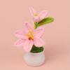 1Pc Hand-crocheted lily flower small potted plant simulation mini home desk car ornament gift