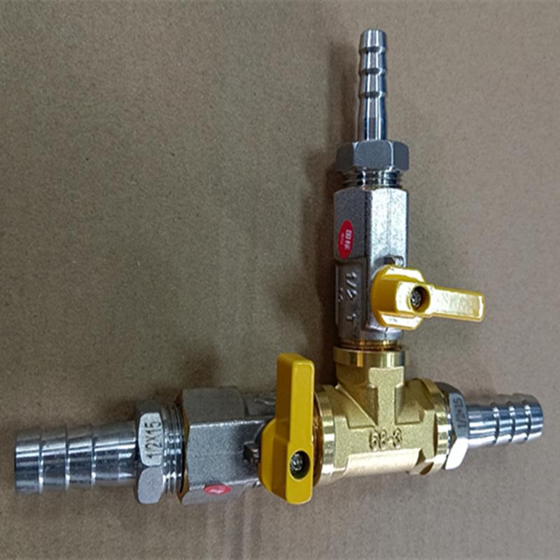 Brass Push-to-Connect Ball Valve Reducing Tee for Water Pipes (Sizes: 6/8/10/12/14/16mm)