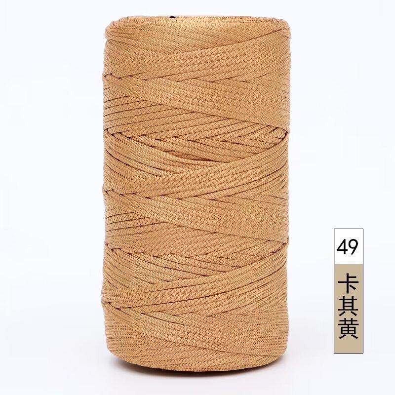 Mercerized Cotton And Linen Flat Belt Thread Light Body Ice Silk Thread Hand Crocheted Diy Hook Bag Hat Seat Cushion Hollow Thread