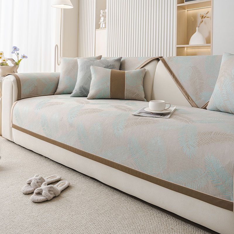 

Подушка для дивана из ледяного шелка Летняя Новая Подушка для сиденья Легкая роскошная Современная Высококачественная Нескользящая Накидка Мат Спинка Подлокотник 70*70cm