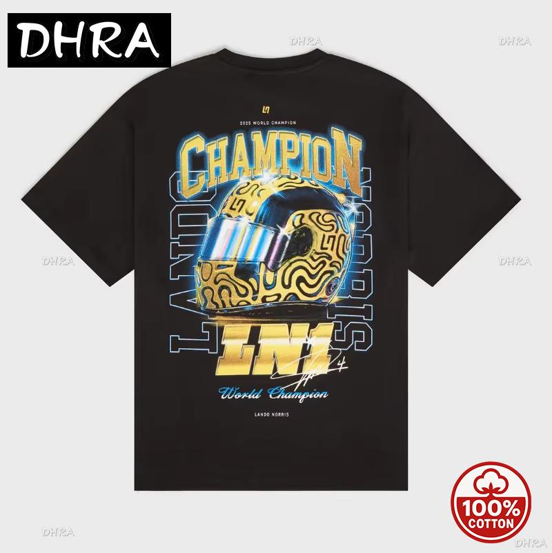 Racer LN1 Lando Norris Cotton Tshirt Champion Commemorative Tees 2026 Summer Unisex Soft Oneck Oversized Casual Short Sleeve Top