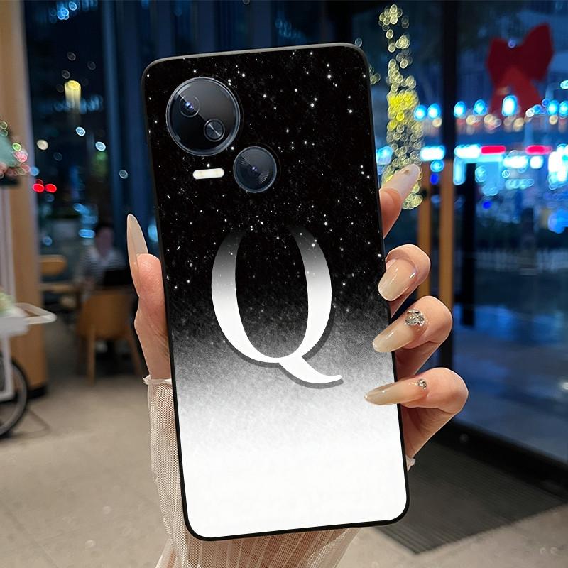 Kratzfeste Handyhülle Für Tecno Spark 10 5G Hülle Mode Neu Schwarz und Rosa Buchstabe Mit Blume Weiches Silikon Schwarze Rückseite