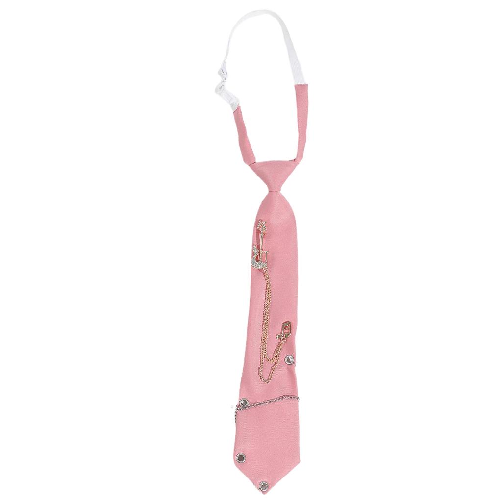 Punk Metal Guitar Chain Tie for Music Lovers and Fashion Enthusiasts Adjustable Pre Tied Necktie for Concerts Parties