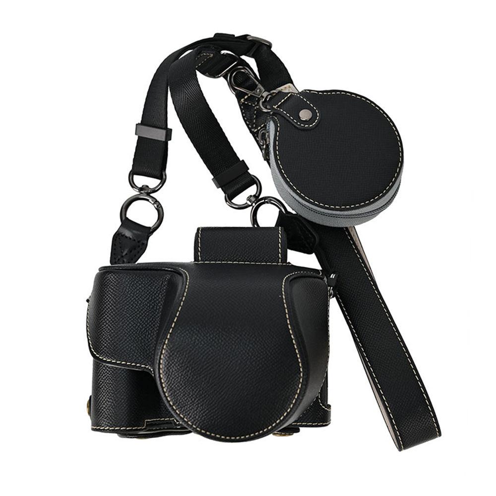 

Z50II Palm Print PU Leather Camera Bag Case For Nikon Z50II Battery Opening Protective Cover With Shoulder Strap