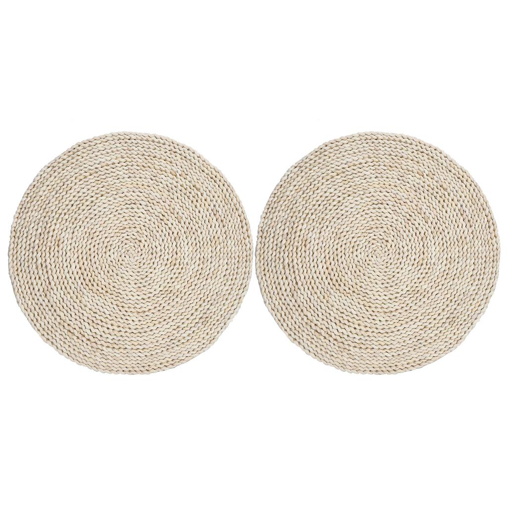 2Pcs Hand Made Round Tatami Cushion Bay Window Pouf for Yoga Zen Tea Ceremony Decoration