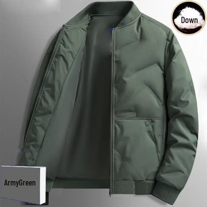 

Men s Dopamine Down Lightweight Winter Baseball Jacket - Warm and Casual Cold-Proof Duck Down Outerwear XXL (for 138-148 jin) армия зеленый