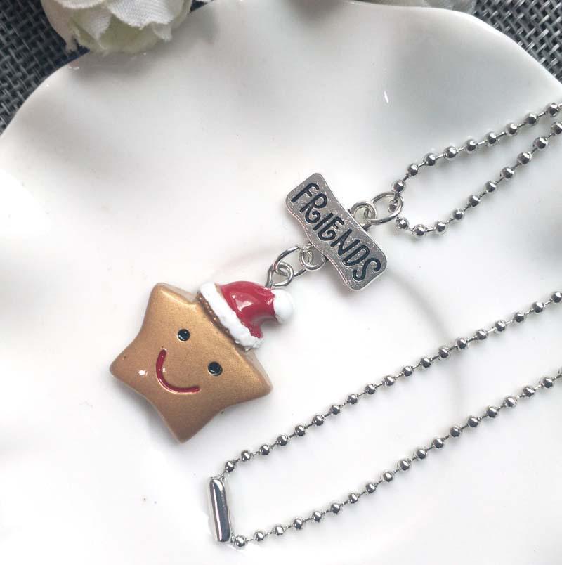 Kindliche Harz Stern und Mond Ornament BFF Halskette Set