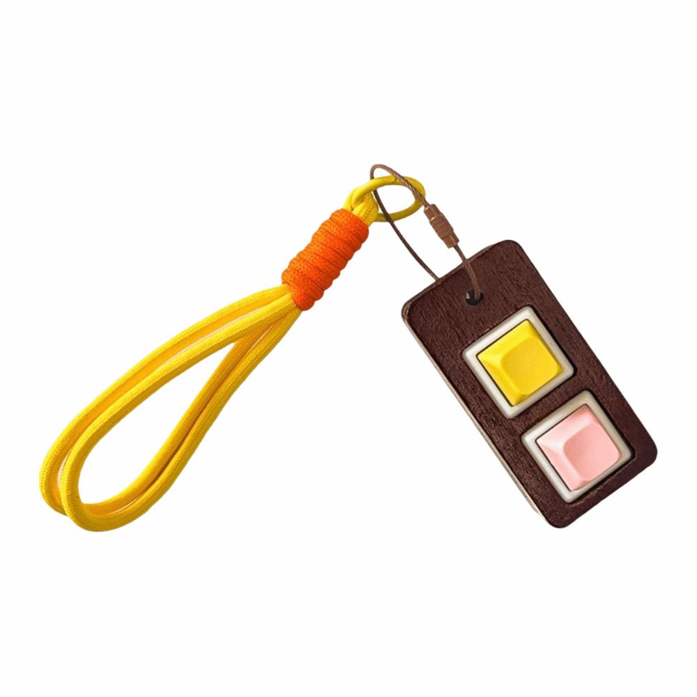 

Wooden Material Stress Relief Pendant Press Mechanical Keycaps Wooden Fidget Keychain Gifts Yellow Pink