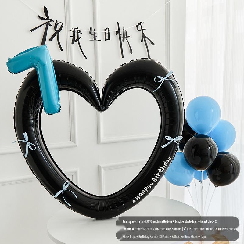 First Birthday Heart Photo Frame Balloon Decoration for Boys & Girls