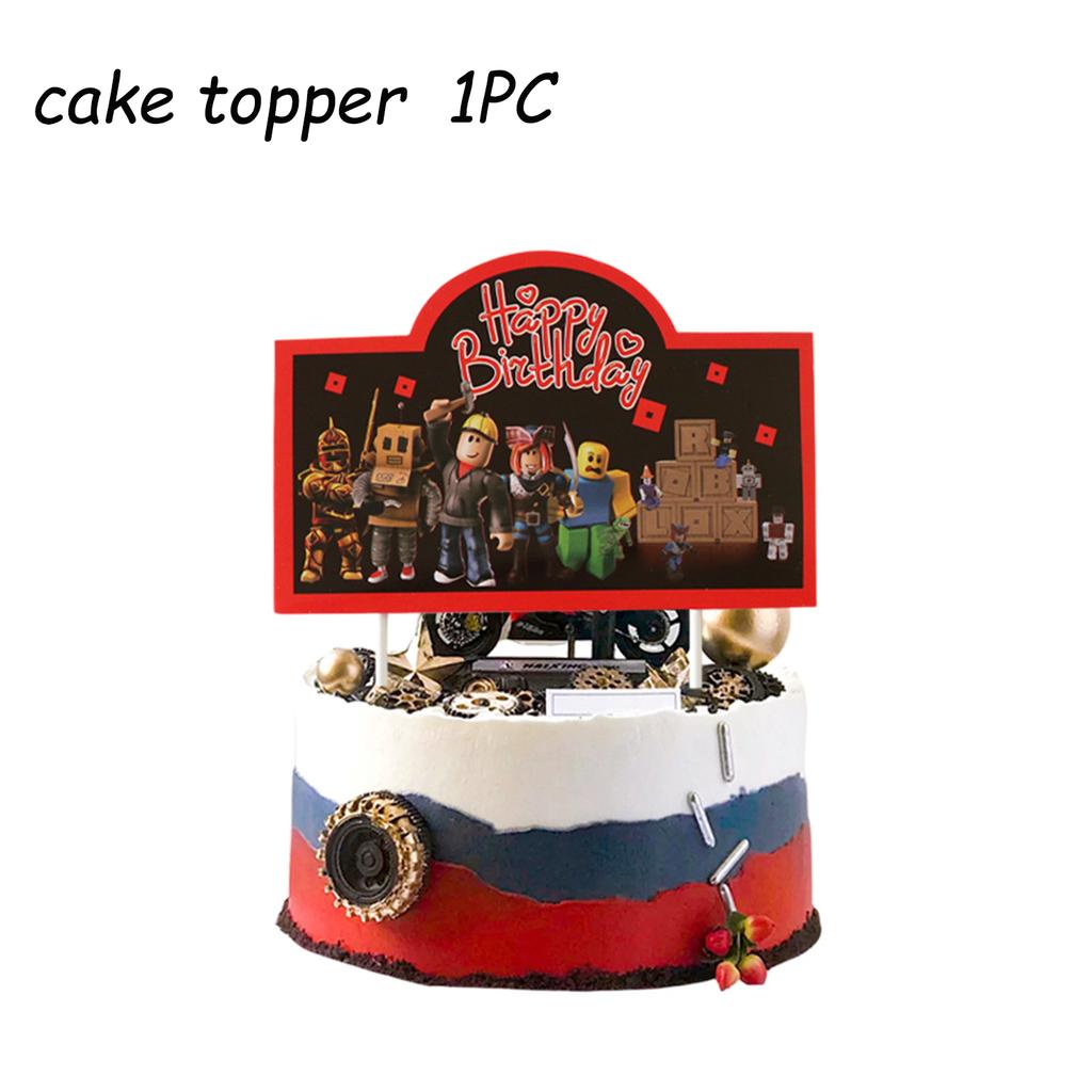 Roblox Birthday Party Sets Baby Shower Kids Decorations Supplies Gifts Cake Topper Cupcake for Entertaining Play Safe Kid Friendly Fun