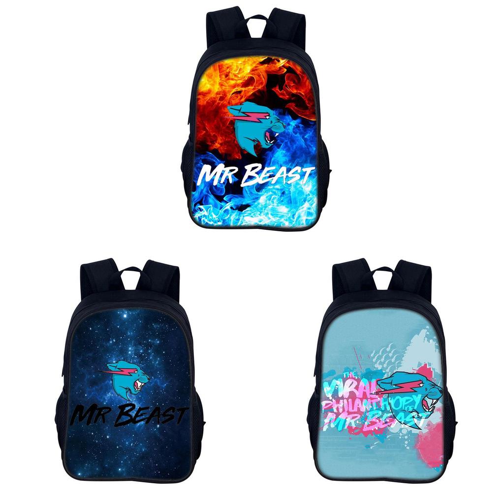 Mr Beast Lightning Cat Rucksack Für Studenten Und Outdoor-Nutzung Nylon Kreatives Muster