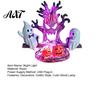 No Battery Required Halloween Light Animated Seesaw Ghost Light, USB Powered 3D Night Cute LED Lamp for Desk with Spooky Tree And Pumpkin Design,