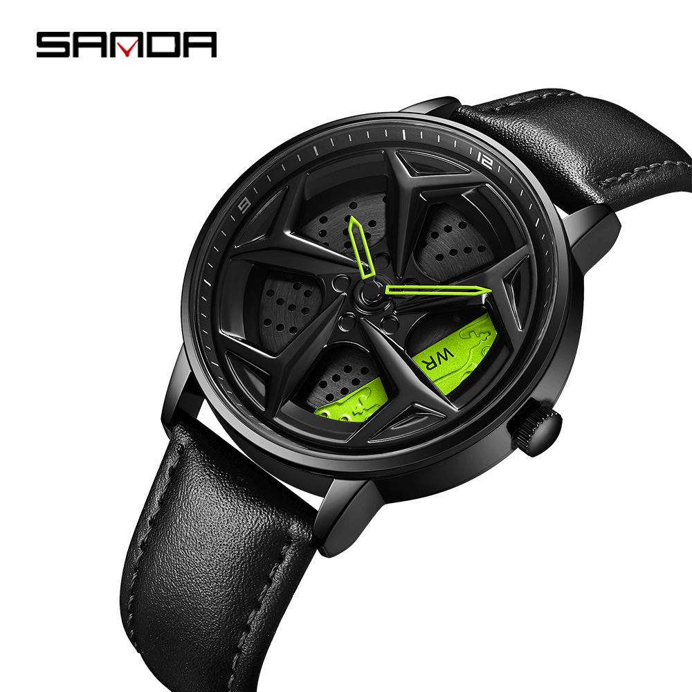 Sanda Meilleure Vente 1088 Montre pour Adolescent: Personnalisé, Cadran Rotatif 3D, Tendance, Quartz Étanche.