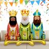 Party Balloons 3 Pieces King Shape Standing Birthday Supplies Decorative Festive Balloons for Party Planners Christmas Home Shop