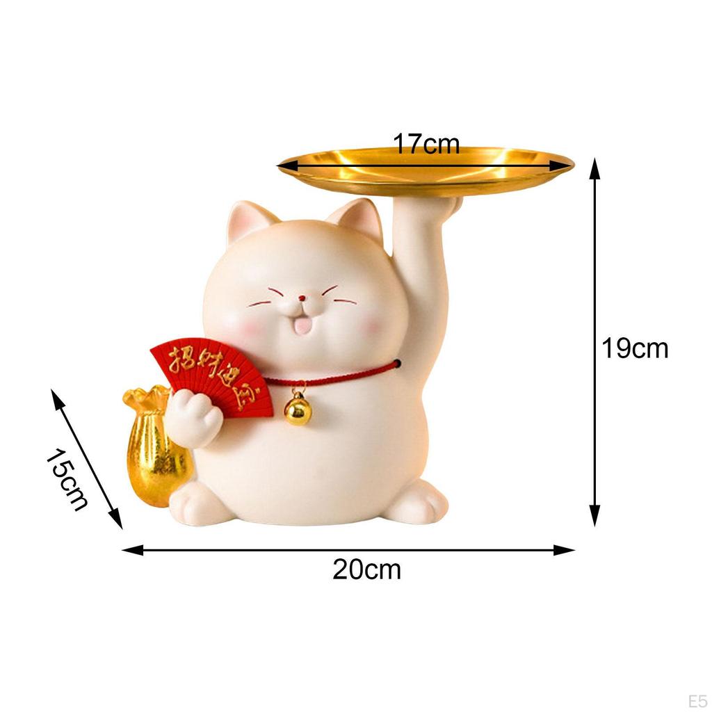 Cat Resin Sculpture: Versatile Organizer for Home and Office Decor