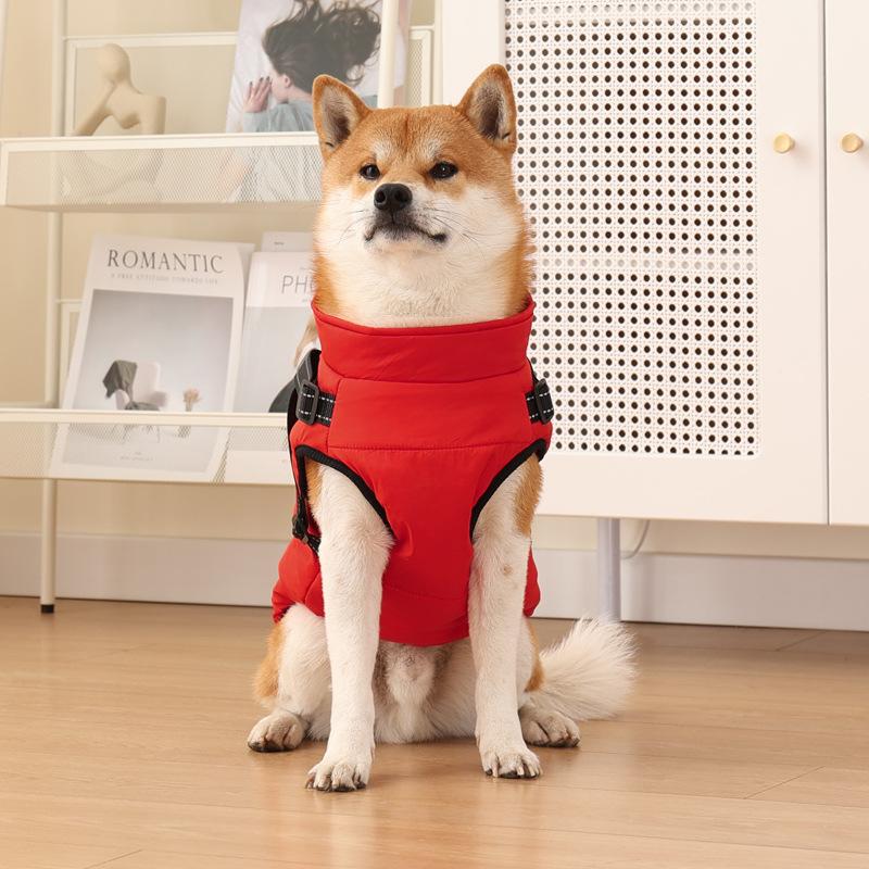 Winter Dog Coat Thicked Harness Cloth Waterproof Windproof Snow Jacket Warm Snowsuit Vest for Small Medium Large Dogs
