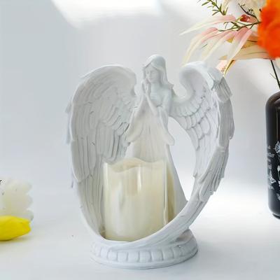 Angel Figurines Candle Holder Prayer Cherub Tealight Holder Angel Wings Candlesticks Angel Statue Votive Candle Holders