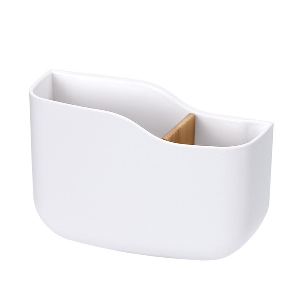 Self Adhesive with Partitions Storage Box Remote Control Holder Phone Charging Stand Organizer