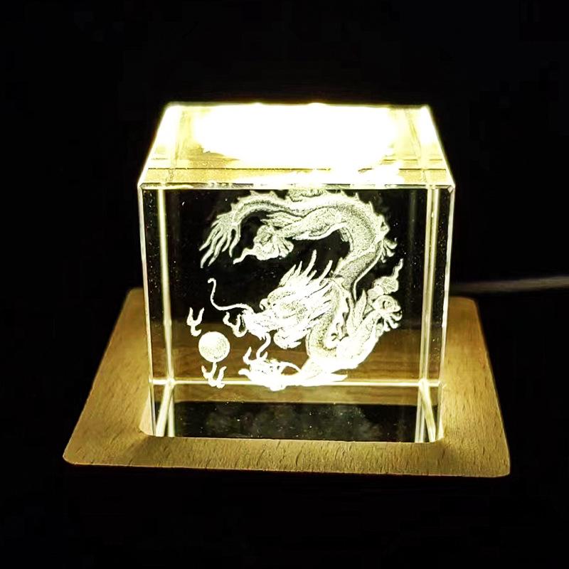 Crystal Cube Night Light: Creative Home Decor & Souvenir Gift for Girls' Birthdays
