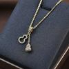 Unique Korean Style Titanium Steel Gourd Pendant Necklace For Women With Radiant Finish And Design