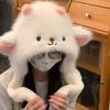 Women'S Winter Cute Thick Warm Ear Protection Hat With Moving Ears Cartoon Plush Hat