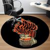 1pc Flame Bones Skull Office Round Area Rug, Indoor Mat Suitable For Office, Under Office Chairs Bedroom Living Room Home Decor, Room Deco
