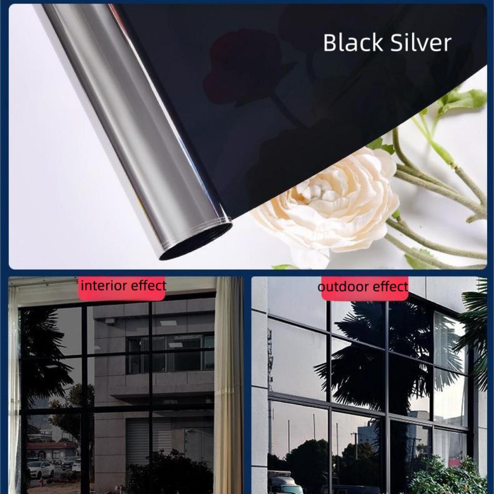 1pc One Way Window Privacy Tint Film Anti Look Mirror Self-adhesive Film Sun Blocking Anti UV Static Cling Stickers Home Decor