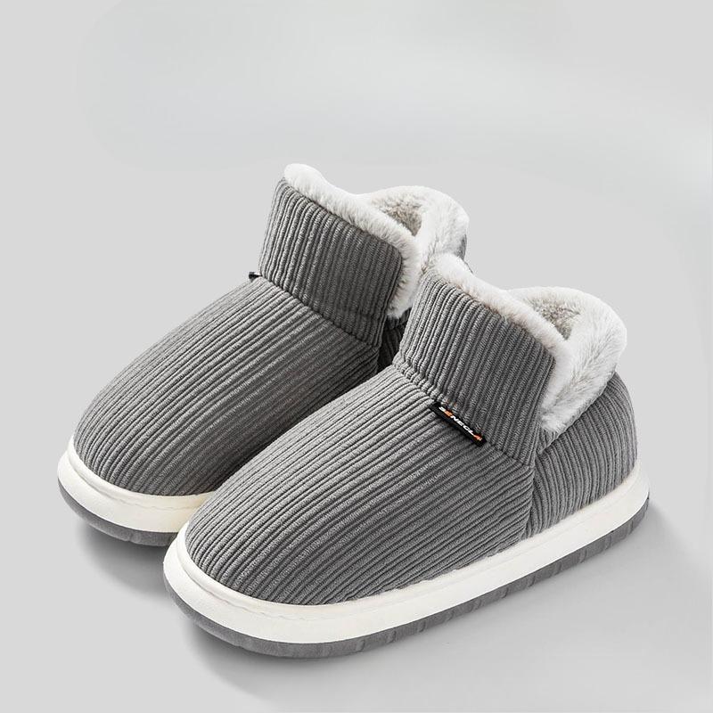 

Нескользящие Хлопковые Туфли на Мягкой Подошве с Добавленным Флисом и Утеплением, Хлопковые Домашние Тапочки на Толстой Подошве Fits 43-44 серый