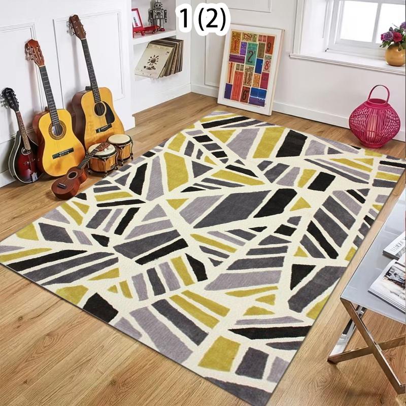 Spiral Geometric Striped Pattern Area Rug Trendy Personality Style Non-Slip Floor Carpet for Living Rooms Trendy Spaces