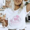 Women T-shirt 40th Fabulous Tees Ladies 40th Birthday Queen Party Shirt Fashion Graphic Tops Casual Aesthetic Female Clothing