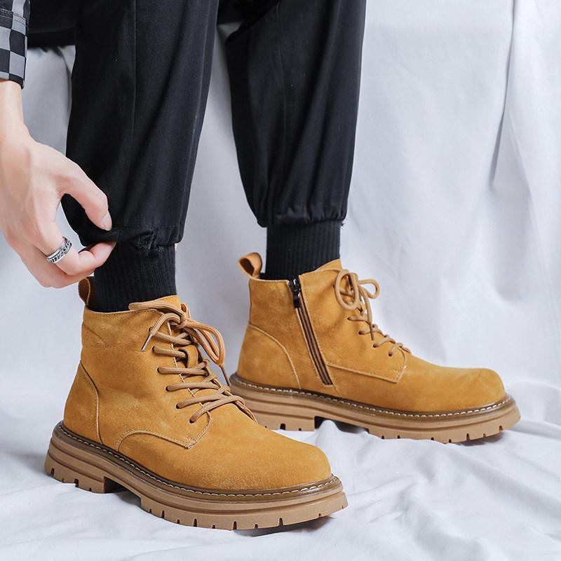 Men Women Martin Boots Autumn Winter Casual Ankle Boots Non‑Slip Wear‑Resistant Lace‑Up Shoes Outdoor Daily Footwear