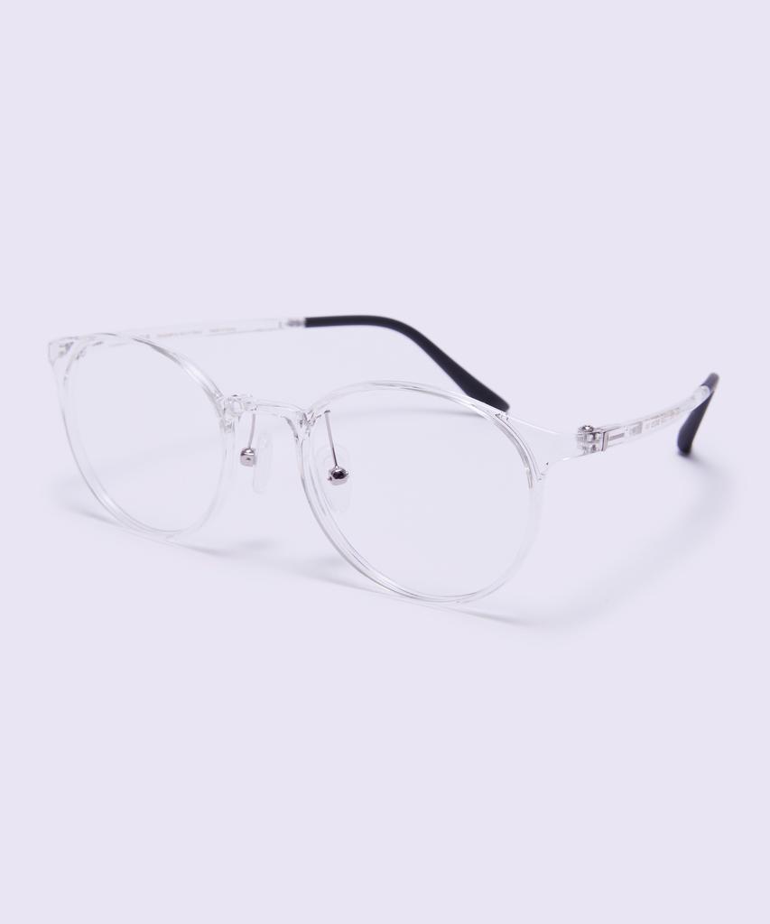 Alloaiweeo [Air Flex] Al6405 2020G Airflex Ultra-Light Semi-Oversized Round Transparent Clear Eyeglass Frame Blue Light Lens Selection