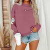 Women's Casual Fashion Round Neck Long Sleeve Halloween Printed Sweatshirt