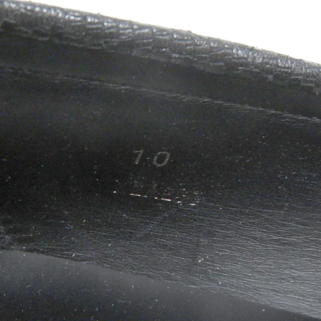 GIORGIO ARMANI loafers Logo Metal Moccasins black leather mens 10 Used