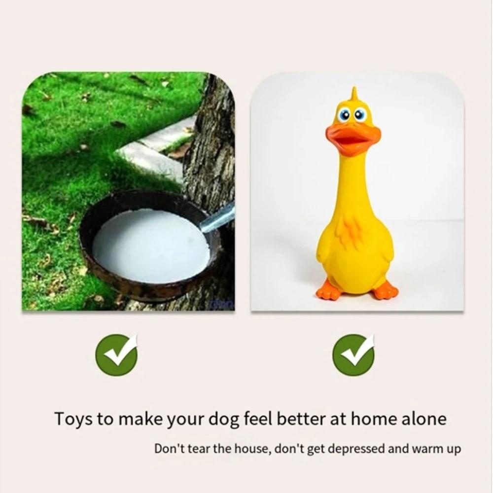 Yellow Rubber Dog Chew Toy Bite Resistant Squeaky Dog Toy Interactive Dog Toy  Pet Entertainment