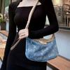 New Lee Fabric Crescent Bag, Shoulder Bag, Crossbody Bag Medium Women's Denim Blue LE240036M-503