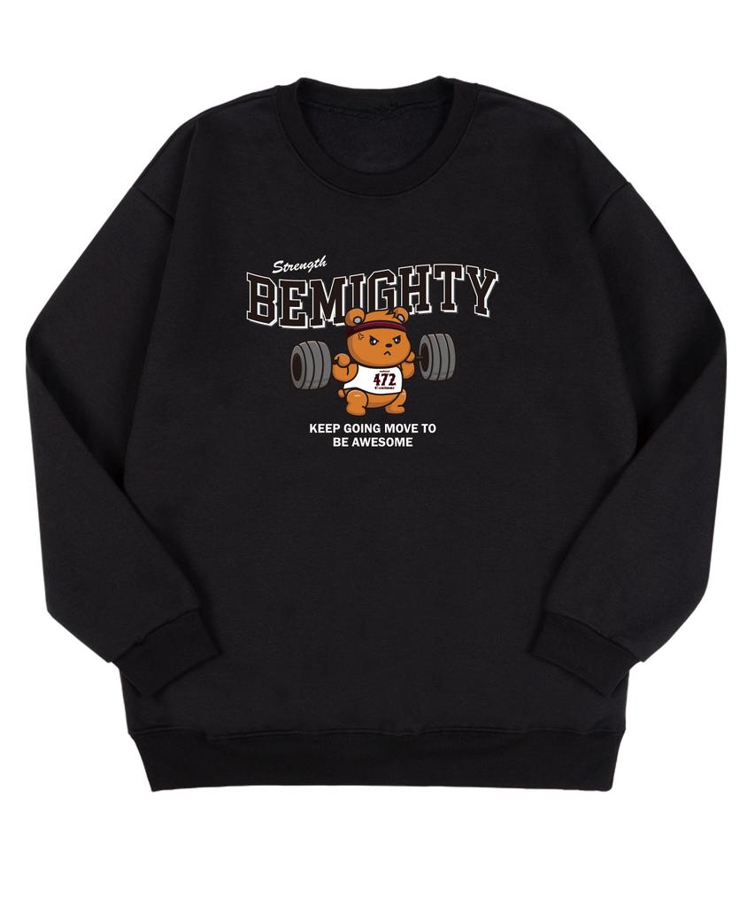 BEMIGHTY Babel Bear Oversized Double-Sided Sweatshirt [Melan Grey]