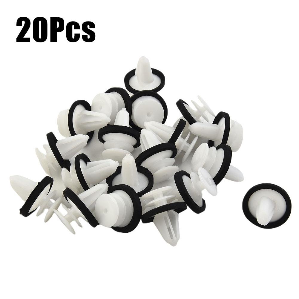 White Door Panel Clips with Sealer Perfect for Ford W713297 S300 Set of 20